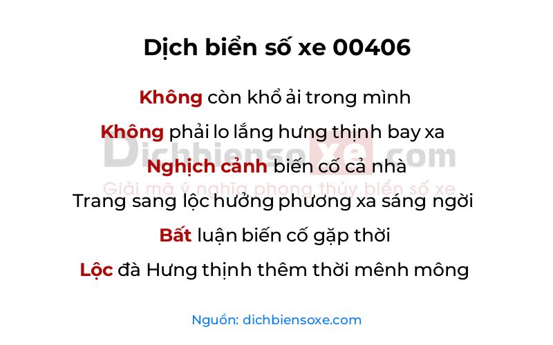 Dịch thơ biển số 00406