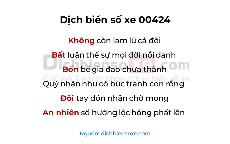 Dịch thơ biển số 00424