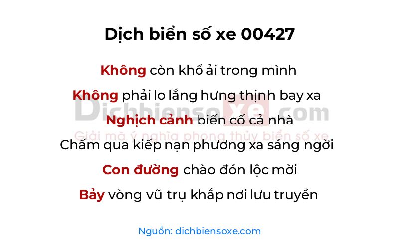 Dịch thơ biển số 00427