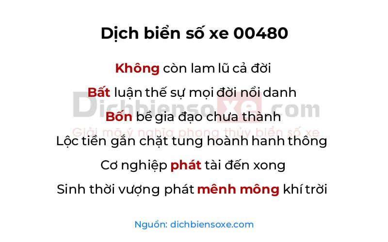 Dịch thơ biển số 00480