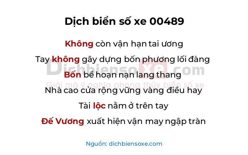 Dịch thơ biển số 00489