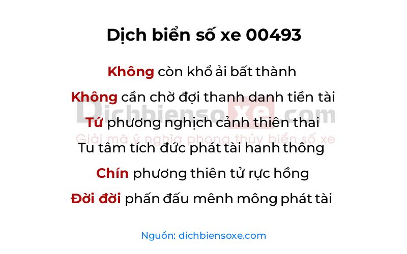 Dịch thơ biển số 00493