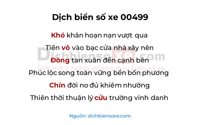 Dịch thơ biển số 00499