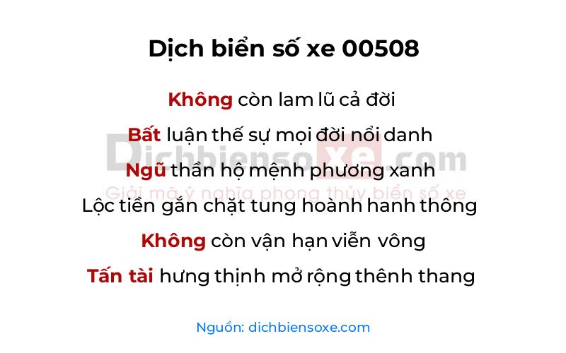 Dịch thơ biển số 00508
