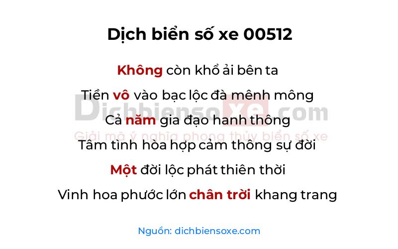 Dịch thơ biển số 00512