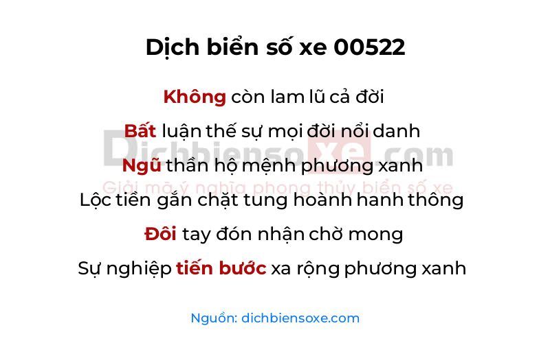 Dịch thơ biển số 00522