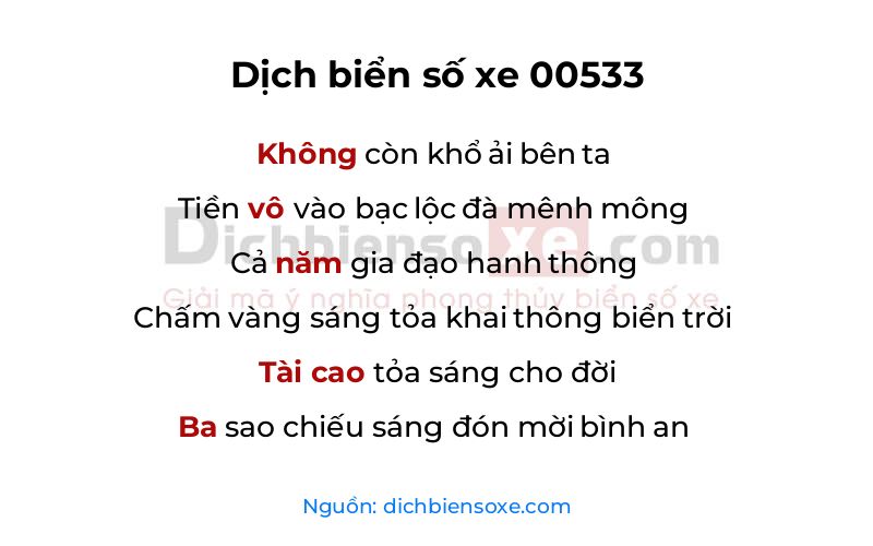 Dịch thơ biển số 00533