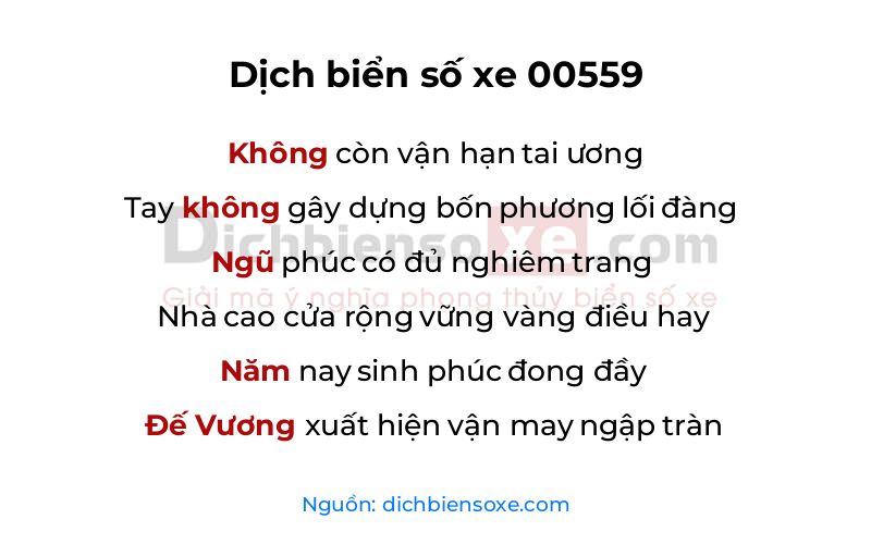 Dịch thơ biển số 00559