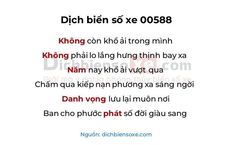 Dịch thơ biển số 00588