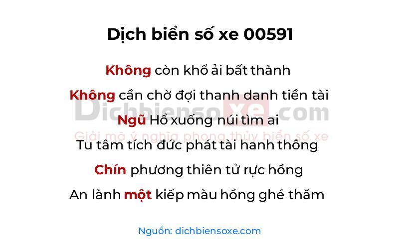 Dịch thơ biển số 00591