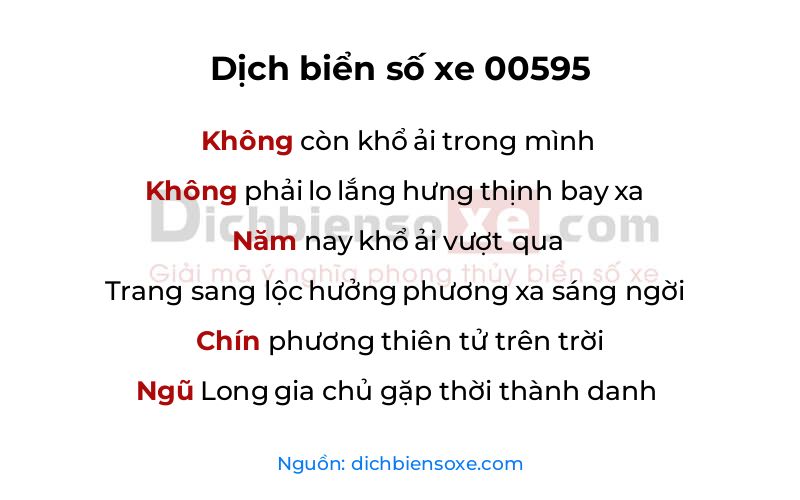 Dịch thơ biển số 00595