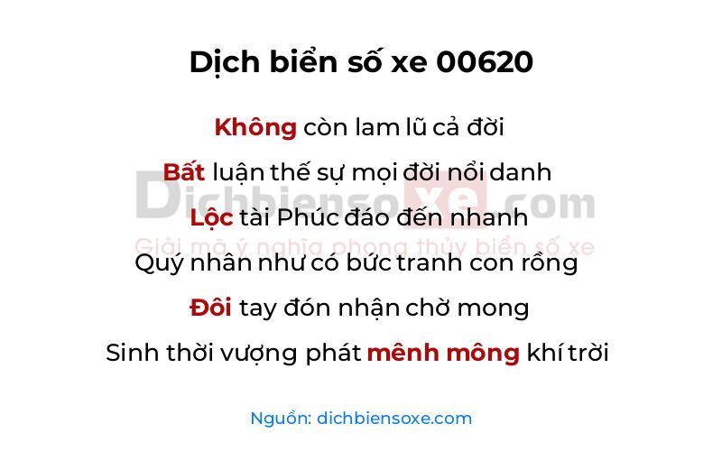 Dịch thơ biển số 00620