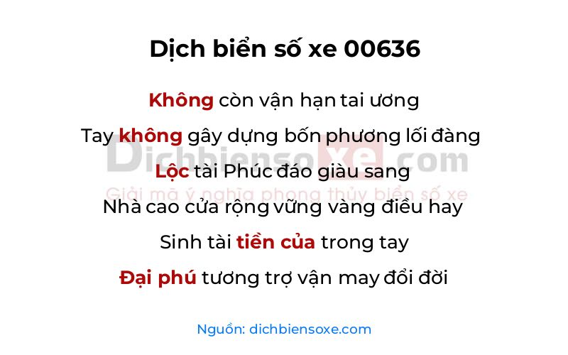 Dịch thơ biển số 00636