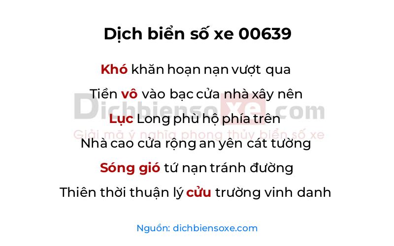 Dịch thơ biển số 00639