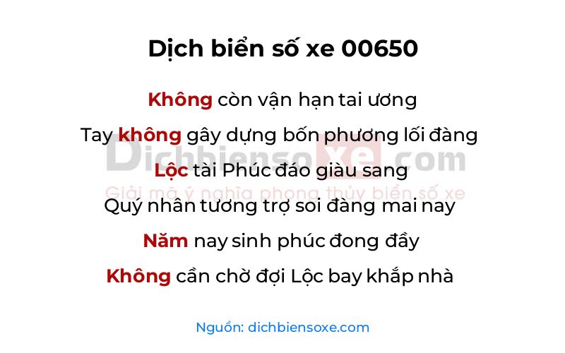 Dịch thơ biển số 00650