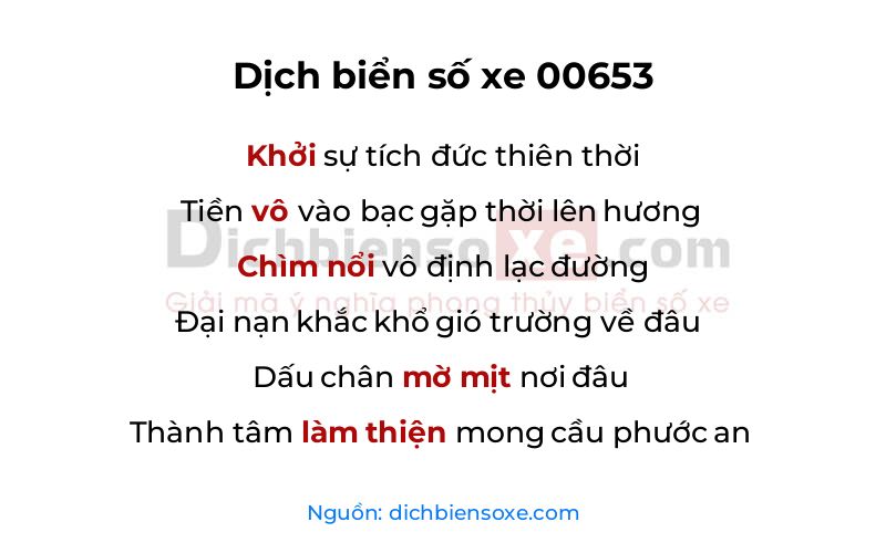 Dịch thơ biển số 00653