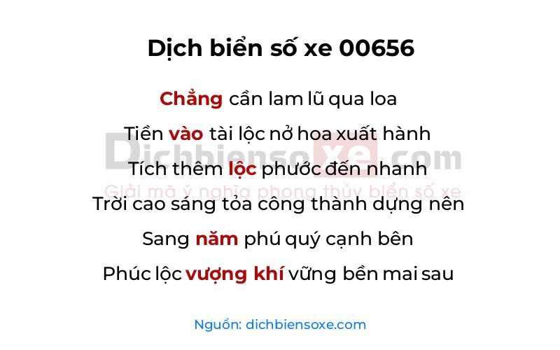 Dịch thơ biển số 00656