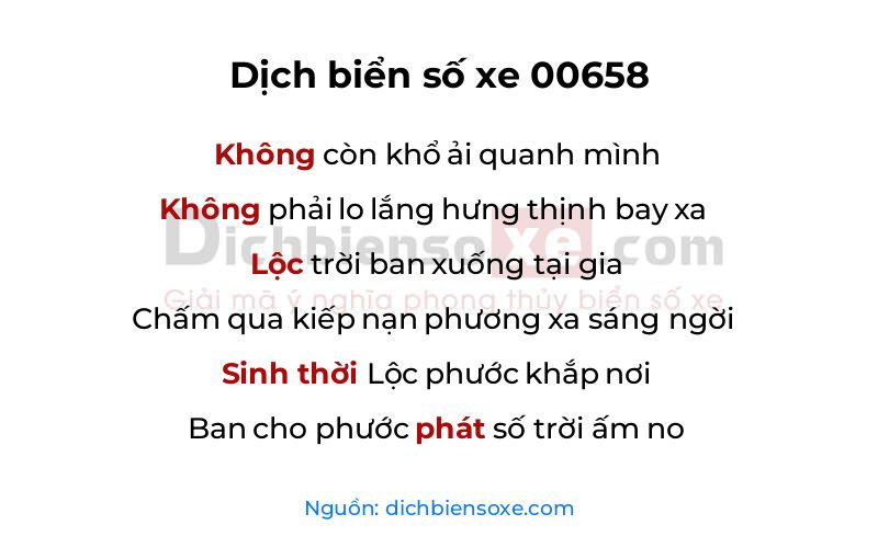 Dịch thơ biển số 00658