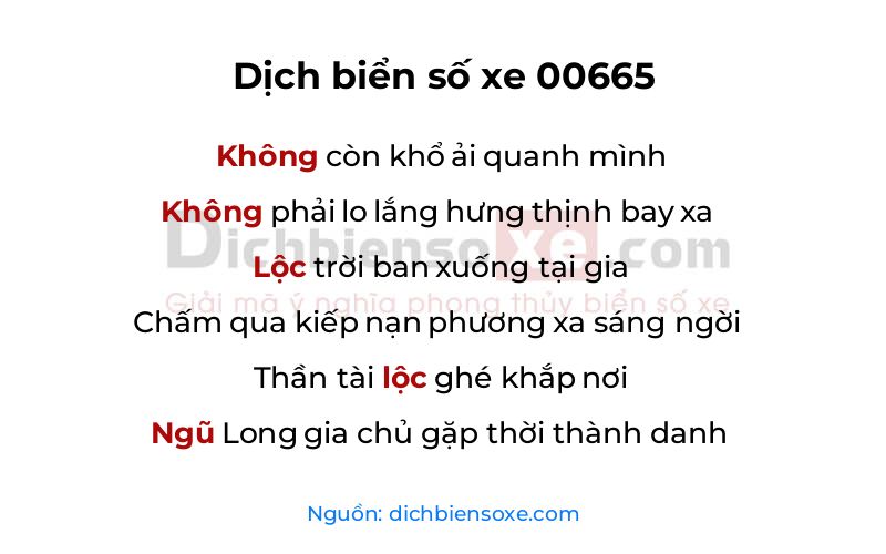 Dịch thơ biển số 00665