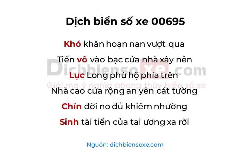 Dịch thơ biển số 00695