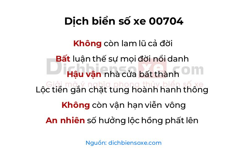 Dịch thơ biển số 00704