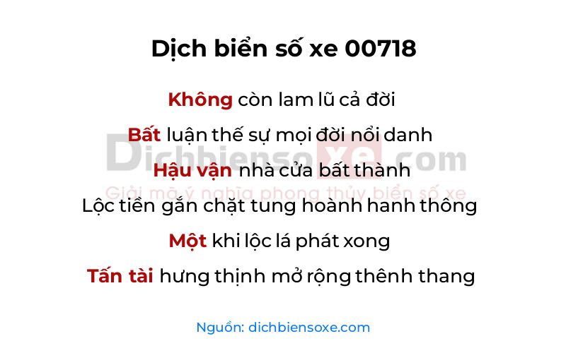 Dịch thơ biển số 00718
