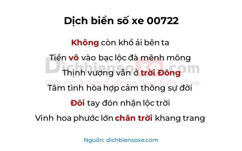 Dịch thơ biển số 00722