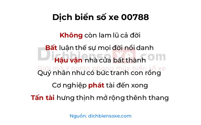 Dịch thơ biển số 00788