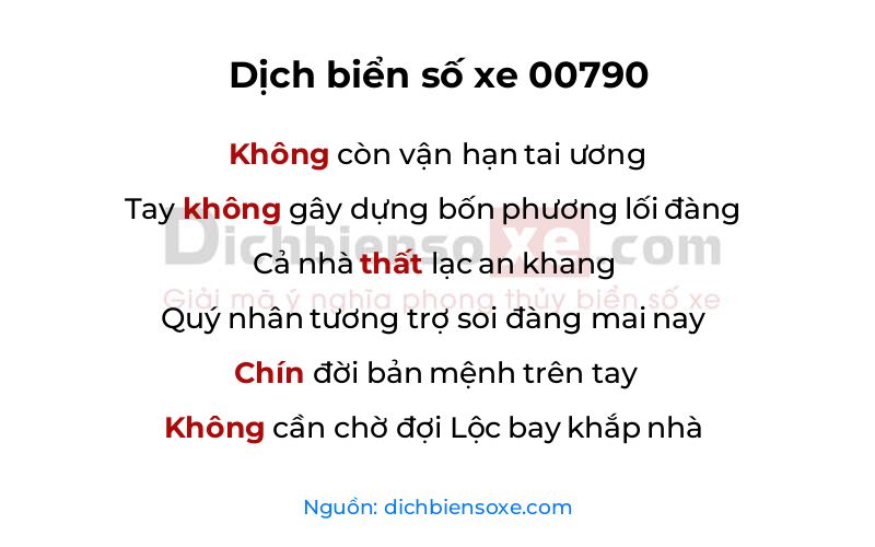 Dịch thơ biển số 00790