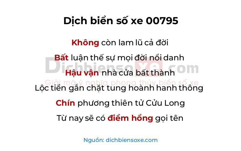 Dịch thơ biển số 00795