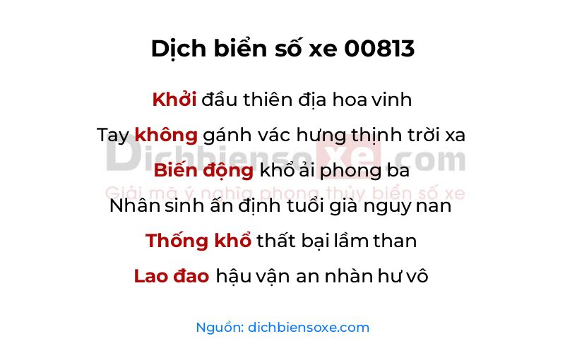 Dịch thơ biển số 00813