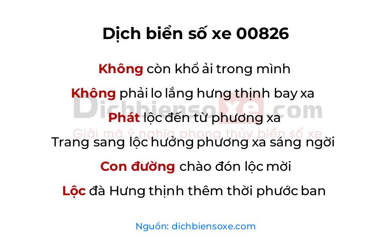 Dịch thơ biển số 00826