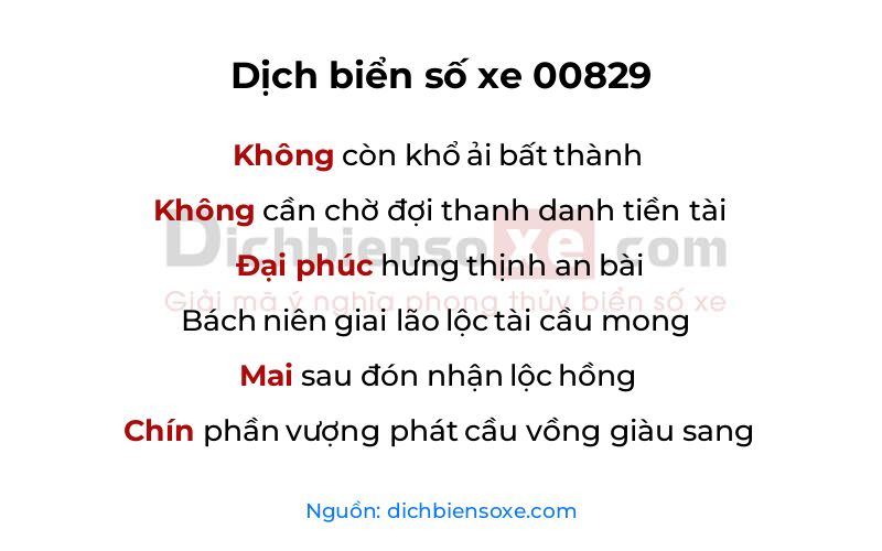 Dịch thơ biển số 00829