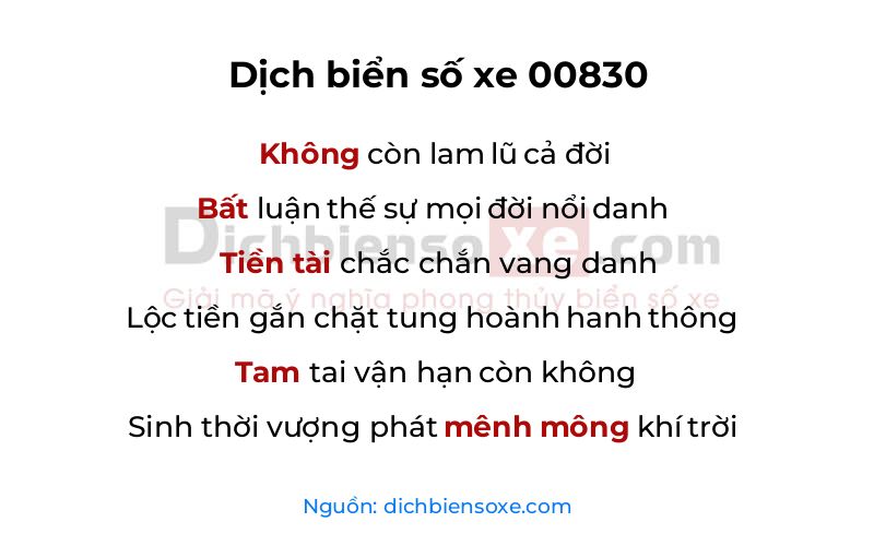 Dịch thơ biển số 00830