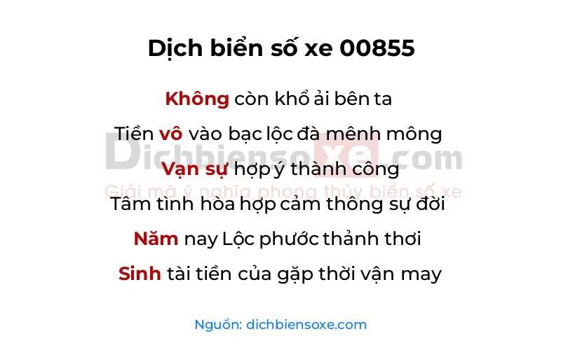 Dịch thơ biển số 00855