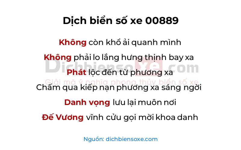 Dịch thơ biển số 00889