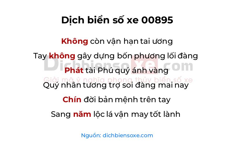 Dịch thơ biển số 00895