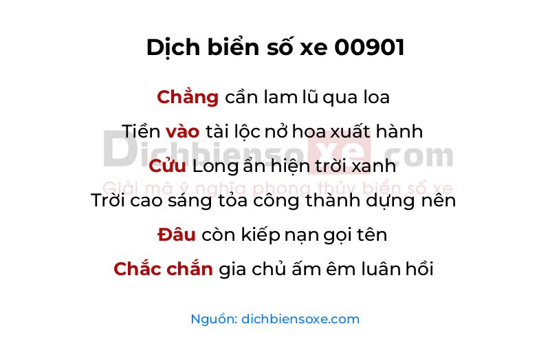 Dịch thơ biển số 00901