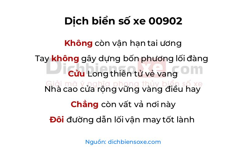 Dịch thơ biển số 00902