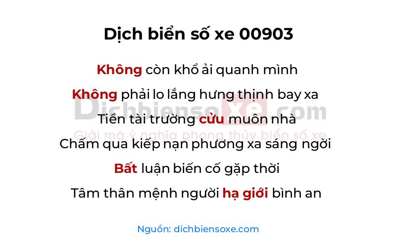 Dịch thơ biển số 00903