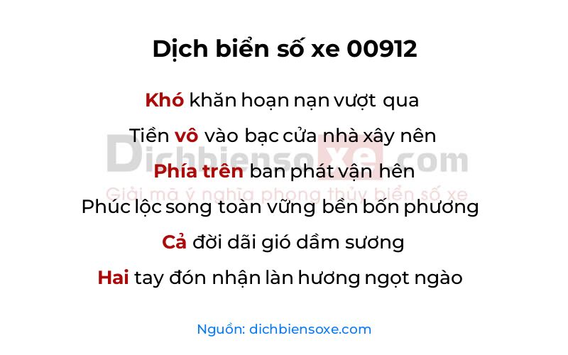 Dịch thơ biển số 00912