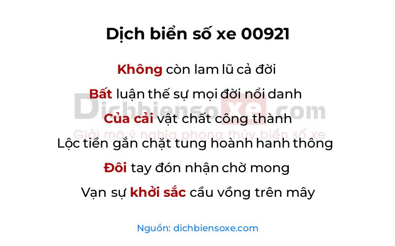 Dịch thơ biển số 00921