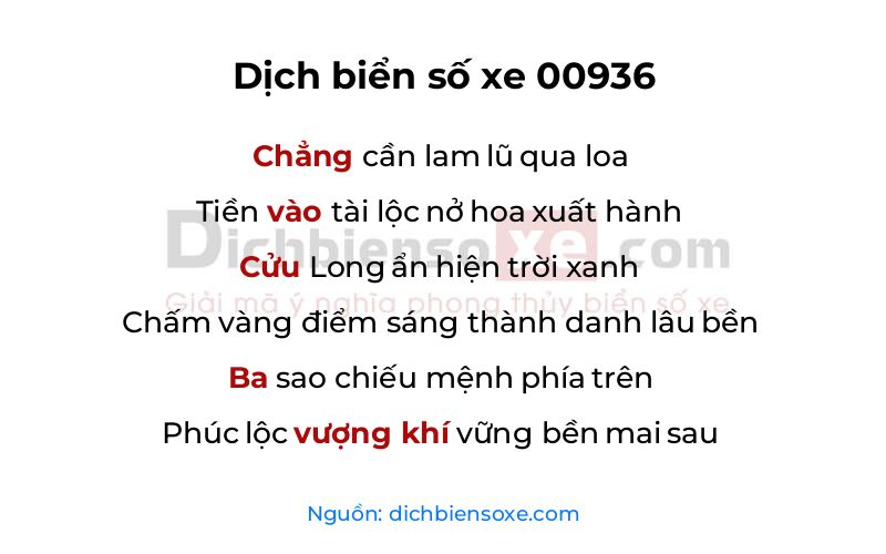Dịch thơ biển số 00936