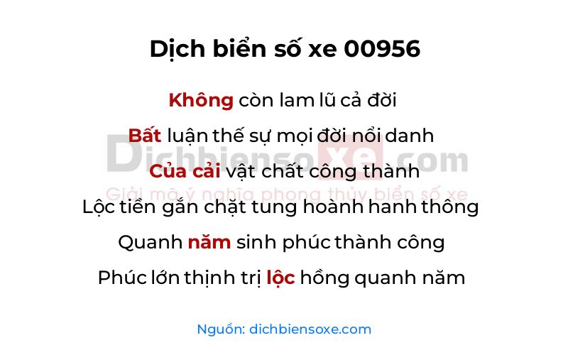 Dịch thơ biển số 00956