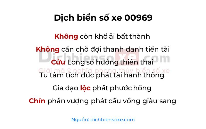 Dịch thơ biển số 00969