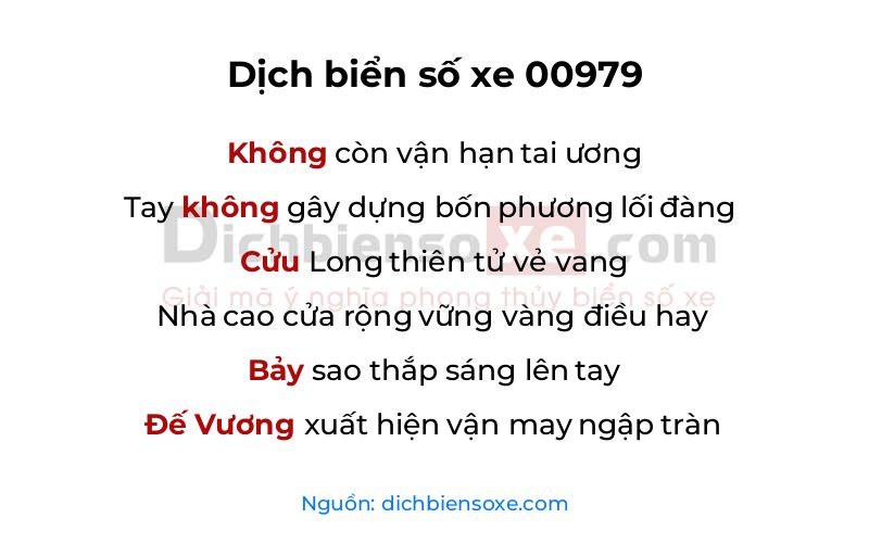 Dịch thơ biển số 00979