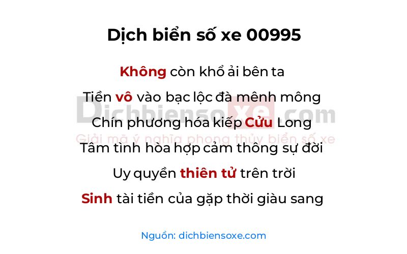 Dịch thơ biển số 00995