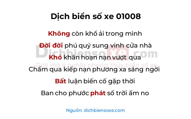 Dịch thơ biển số 01008