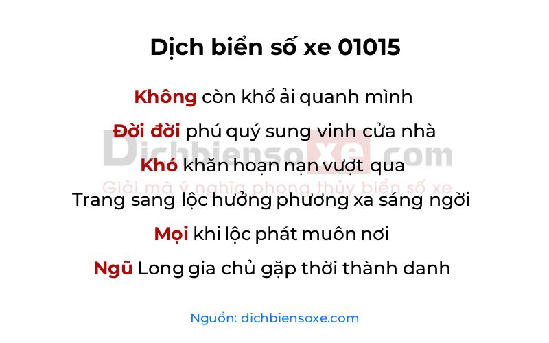 Dịch thơ biển số 01015