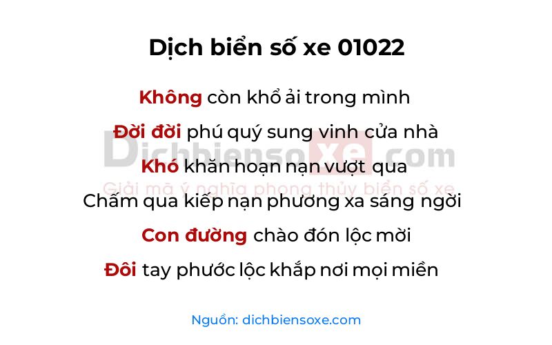 Dịch thơ biển số 01022